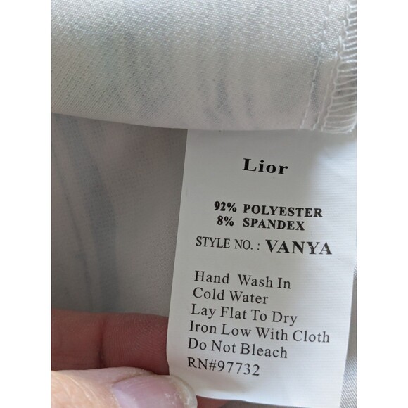 LIOR Paris Vanya Swing Jacket Women XL Cream Purple Swirl Art to Wear Lagenlook - Picture 11 of 14